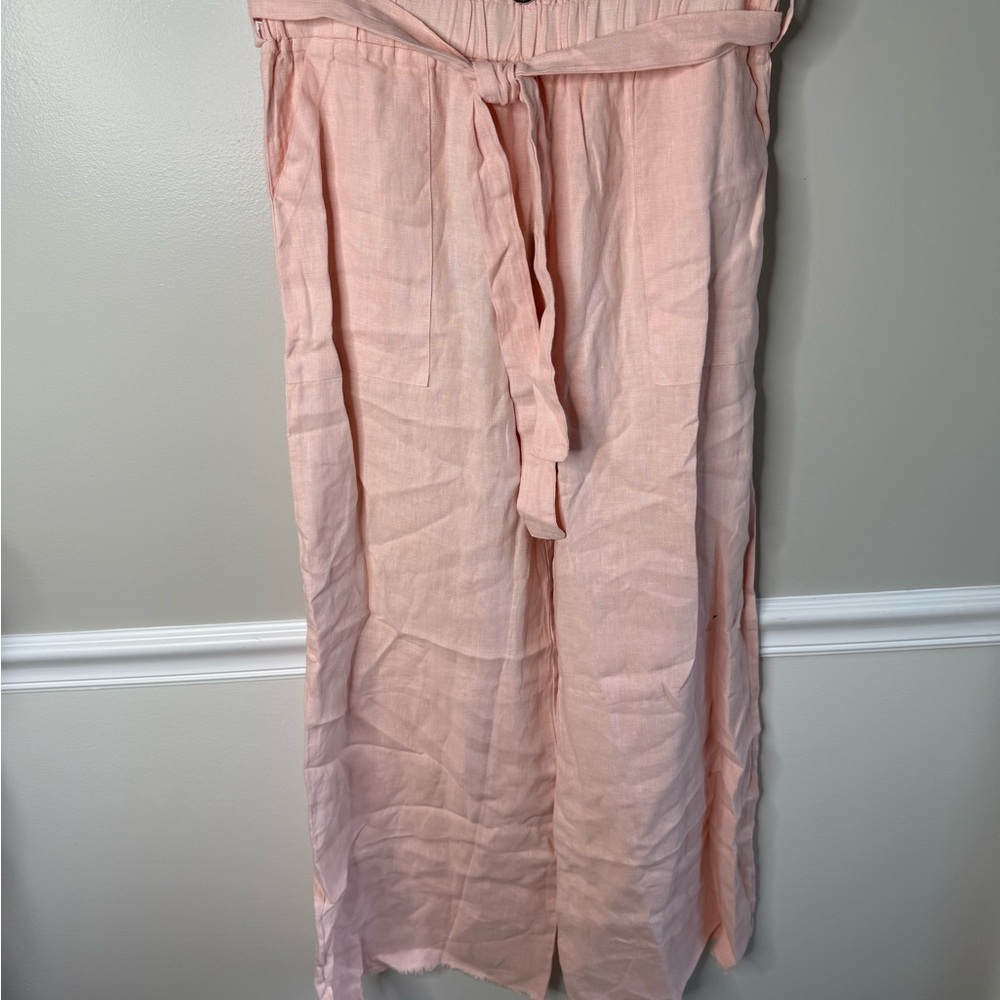 Pink Wide-Leg Pants with Belt